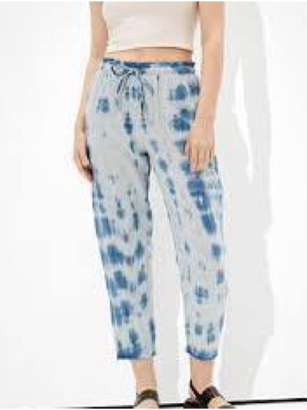aerie Blue Tie-Dye Drawstring Joggers